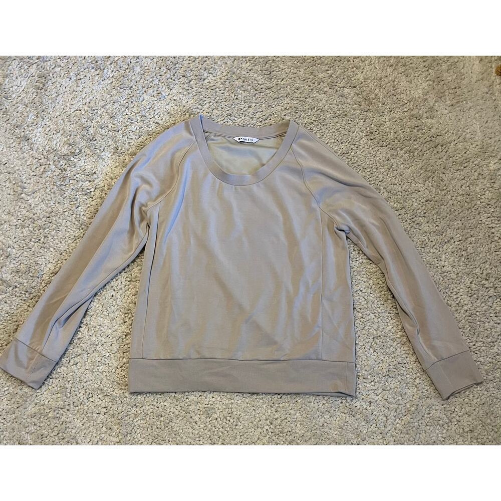 Athleta Pullover Sweatshirt Crewneck Tan Neutral